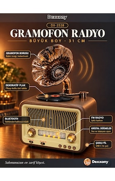 Dexxony Dx-2528 Kahverengi Nostaljik Radyo Retro Gramofon Büyük Boy Şarjlı Bluetooth Hoparlör Fm Usb Dexxony Dx-2528 Kahverengi Nostaljik Radyo Retro Gramofon Büyük Boy Şarjlı Bluetooth Hoparlör Fm Usb
