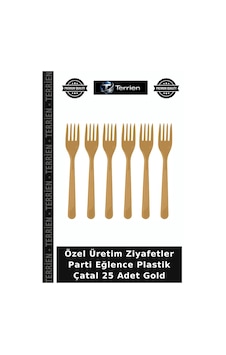 Özel Üretim Ziyafetler Parti Eğlence Plastik Çatal 25 Adet Gold Özel Üretim Ziyafetler Parti Eğlence Plastik Çatal 25 Adet Gold