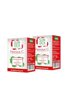 SUNDEX 2’li Paket Ferrous C 60 Kapsül SUNDEX 2’li Paket Ferrous C 60 Kapsül