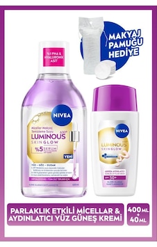 Spf50 Güneş Koruyucu Luminous630 Skin Glow Yüz Kremi Ve Micellar Makyaj Temizleme Suyu,pamuk Hediye Spf50 Güneş Koruyucu Luminous630 Skin Glow Yüz Kremi Ve Micellar Makyaj Temizleme Suyu,pamuk Hediye