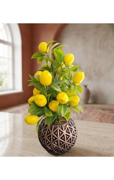 Yapay Limon Ağacı Aranjmanı Geometrik Saksıda - 25 Cm Çok Renkli Yapay Limon Ağacı Aranjmanı Geometrik Saksıda - 25 Cm Çok Renkli