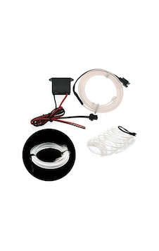 Fitilli İp Neon Led Torpido Şeridi 2 Metre Beyaz Çok Renkli