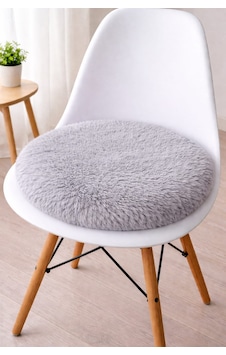 2 Adet Yuvarlak Sandalye Minderi 40cm Açık Gri