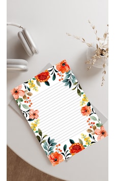 20 Adet 20x28 cm Boyutunda Çiçekli Mektup Kağıdı/not Kağıdı Model 3 20 Adet 20x28 cm Boyutunda Çiçekli Mektup Kağıdı/not Kağıdı Model 3