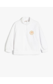 Koton Dik Yaka Yarım Fermuarlı Uzun Kollu Peluş Sweatshirt Beyaz 5wkg10673ak Beyaz Koton Dik Yaka Yarım Fermuarlı Uzun Kollu Peluş Sweatshirt Beyaz 5wkg10673ak Beyaz