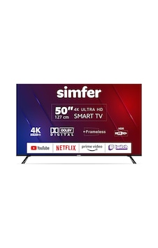 Simfer 50SFSA6B 4K Ultra HD 50" 127 Ekran Uydu Alıcılı Android Smart LED TV