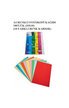Karmaofis Renkli Fotokopi Kağıdı 100'lü 10 Renk Karışık Karmaofis Renkli Fotokopi Kağıdı 100'lü 10 Renk Karışık