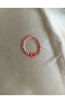 Beyaz Fimo Ve Ay Yıldız Kırmızı Boncuk Çocuk Bileklik 2 Adet Kırmızı - Beyaz Beyaz Fimo Ve Ay Yıldız Kırmızı Boncuk Çocuk Bileklik 2 Adet Kırmızı - Beyaz