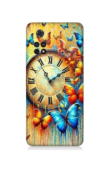 Xiaomi Poco M4 Pro Uyumlu Saat Ve Kelebek Zamanı Desenli Silikon Kılıf Çok Renkli Xiaomi Poco M4 Pro Uyumlu Saat Ve Kelebek Zamanı Desenli Silikon Kılıf Çok Renkli