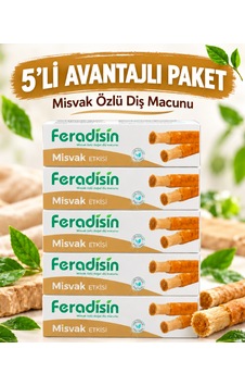 Feradisin Misvak Özlü Doğal Florürsüz Beyazlatıcı Diş Macunu 5 x 90 G Feradisin Misvak Özlü Doğal Florürsüz Beyazlatıcı Diş Macunu 5 x 90 G