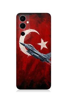 Tecno Pova Neo 2 Uyumlu Bayrakta Yükselen Savaş Uçağı Desenli Silikon Kılıf Çok Renkli