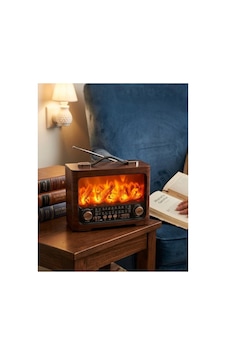 Retro Şömine Tasarımlı Hoparlör Fm Radyo Usb Tf Kart Müzik Çalar