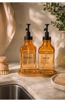 Amber Kare 2'li Sıvı Sabunluk Seti 500 Ml Amber Kare 2'li Sıvı Sabunluk Seti 500 Ml