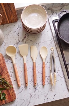 Bambu Saplı Beyaz Silikon Servis Seti 5 Parça Yanmaz Yapışmaz Silikon Mutfak Gereçleri Kepçe, Spatula, Kaşık Ve Kilitli Mutfak Maşası Beyaz Beyaz Bambu Saplı Beyaz Silikon Servis Seti 5 Parça Yanmaz Yapışmaz Silikon Mutfak Gereçleri Kepçe, Spatula, Kaşık Ve Kilitli Mutfak Maşası Beyaz Beyaz