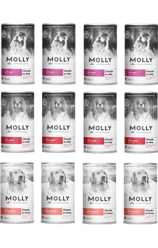 Molly 3 Çeşit Karma Köpek Konservesi 400 G X 12 Adet Molly 3 Çeşit Karma Köpek Konservesi 400 G X 12 Adet