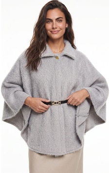 Onloox Kadın Gri Gri Polyester Sakallı Yumoş Dokulu Beli Kemerli Tek Düğmeli Rahat Kesim Panço Onloox Kadın Gri Gri Polyester Sakallı Yumoş Dokulu Beli Kemerli Tek Düğmeli Rahat Kesim Panço