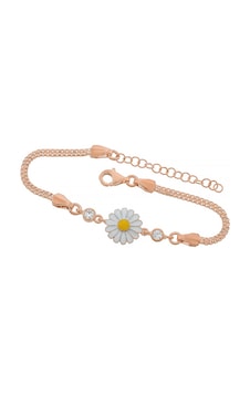 Gümüş Pazarım Papatya Motifli Gümüş Bileklik Altın - Rose Gold Gümüş Pazarım Papatya Motifli Gümüş Bileklik Altın - Rose Gold