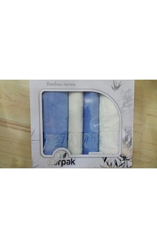 Nurpak 4 Parça Bambu Havlu Takımı Mavi Krem Nurpak 4 Parça Bambu Havlu Takımı Mavi Krem
