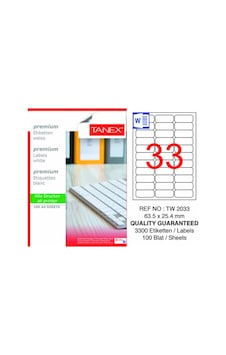 Tw-2033 63.5x25.4 Laser Etiket 100lü Tw-2033 63.5x25.4 Laser Etiket 100lü