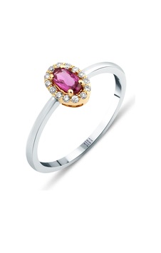 Siramücevherat Pink Safir Yüzük - Beyaz Ve Rose Altın Siramücevherat Pink Safir Yüzük - Beyaz Ve Rose Altın