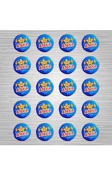 Aferin Rozet Öğrenci Motivasyon Rozetleri Serisi 20`Li Paket Çok Renkli