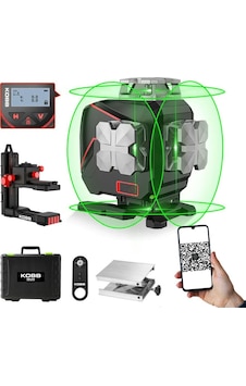 Kobb Kbl36g Prof Li-ion Şarj 4x360⁰ Lcd Ekran Oto Hiza Yeşil Çapraz Çizgi Lazer Dist.uk Taşıma Çanta