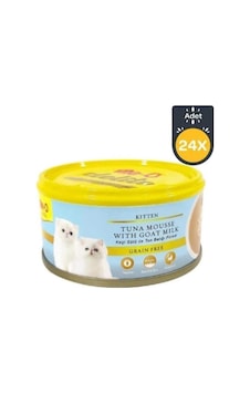Me-O Delite Tahılsız Tuna Balıklı ve Keçi Sütlü Ezme Yavru Kedi Konservesi 24 x 80 G Me-O Delite Tahılsız Tuna Balıklı ve Keçi Sütlü Ezme Yavru Kedi Konservesi 24 x 80 G