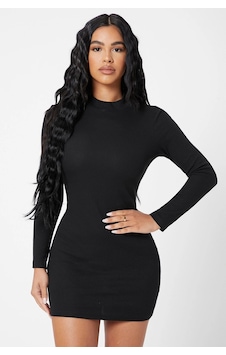 Fantezia Night Kadın Siyah Kaşkorse Balıkçı Yaka Uzun Kollu Bodycon Mini Elbise Fantezia Night Kadın Siyah Kaşkorse Balıkçı Yaka Uzun Kollu Bodycon Mini Elbise