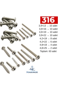 A4 Paslanmaz Ysb Saç Vidası Mini Montaj Seti 60 Parça A4 Paslanmaz Ysb Saç Vidası Mini Montaj Seti 60 Parça