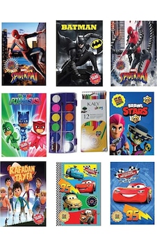 8 Adet Boyama Kitabı Stickerli + Kuru Boya Ve Sulu Boya 8 Adet Boyama Kitabı Stickerli + Kuru Boya Ve Sulu Boya