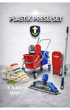 Umbex Plus-krom Çift Kovalı Temizlik Ve Paspas Arabası Temizlik Seti Plastik Presli A Kalite 5 Mop Setli Umbex Plus-krom Çift Kovalı Temizlik Ve Paspas Arabası Temizlik Seti Plastik Presli A Kalite 5 Mop Setli