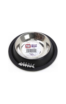 Playfull Balık Desenli Siyah Çelik Mama ve Su Kabı 8 Oz PFMK-4101 Playfull Balık Desenli Siyah Çelik Mama ve Su Kabı 8 Oz PFMK-4101