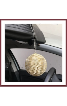 Storeşahin Kristal Taşlı Disko Topu Dikiz Ayna Süsü Büyük 8cm Altın Shn0720 Storeşahin Kristal Taşlı Disko Topu Dikiz Ayna Süsü Büyük 8cm Altın Shn0720