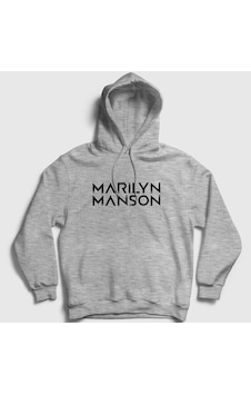 Presmono Unisex Logo Marilyn Manson Kapüşonlu Sweatshirt Gri Melanj Presmono Unisex Logo Marilyn Manson Kapüşonlu Sweatshirt Gri Melanj