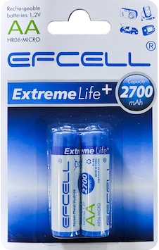 Efcell Şarjlı Pil AA Kalem 2700 MAH 2 Adet Nİ-MH Efcell HR-06
