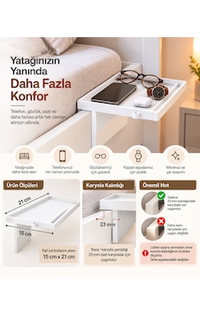 Yatak Yanı Pratik Raf Beyaz Yatak Yanı Pratik Raf Beyaz