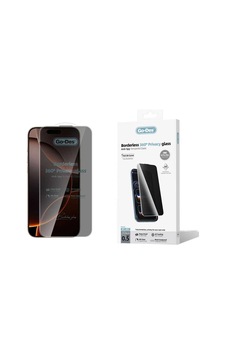 İphone 16 Pro Max Uyumlu Go Des Af Borderless Privacy Temperli Cam Ekran Koruyucu Siyah
