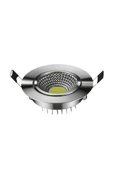 5 W Cob Led Spot Armatür Krom Kasa Beyaz Işık 6400k 2 Adet