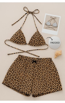 Intive Lingerie Kadın Leopar Desenli Şortlu Belden Ve Boyundan Bağlamalı Bikini T Intive Lingerie Kadın Leopar Desenli Şortlu Belden Ve Boyundan Bağlamalı Bikini T