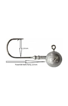 Dam Ball Jig Head No:2/0 İğneli 15gr Zoka 5 Adet Dam Ball Jig Head No:2/0 İğneli 15gr Zoka 5 Adet