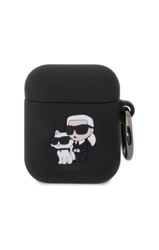 Apple Uyumlu AirPods Kılıf Karl Lagerfeld Lisanslı Karl&choupette 3d Silikon Siyah Apple Uyumlu AirPods Kılıf Karl Lagerfeld Lisanslı Karl&choupette 3d Silikon Siyah