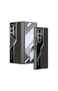 Samsung Uyumlu Galaxy Z Fold 6 Kılıf Ultra İnce Kamera Korumalı Pc + Deri Arka Yüzey Zore Kıpta Poligan Kapak Çok Renkli