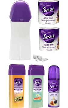Kartuş Ağda Makinesi + Sesu Roll-on Ağda 2'li + Ağda Bezi 10 M 2'li + Temizleme Yağı 150 ML Kartuş Ağda Makinesi + Sesu Roll-on Ağda 2'li + Ağda Bezi 10 M 2'li + Temizleme Yağı 150 ML