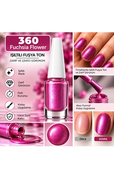 Nail Enamel Oje-360 Işıltılı Fuşya - 9013420914742 Nail Enamel Oje-360 Işıltılı Fuşya - 9013420914742
