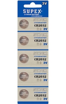 Supex Extra Long Battery CR2032 3V Lityum Düğme Pil 5'li Supex Extra Long Battery CR2032 3V Lityum Düğme Pil 5'li