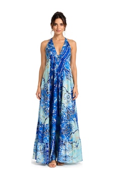 Lili Woman Kadın Mavi Ombreli Batik Desenli Halter Yaka Otantik Maxi Elbise Mo.melb01m Lili Woman Kadın Mavi Ombreli Batik Desenli Halter Yaka Otantik Maxi Elbise Mo.melb01m