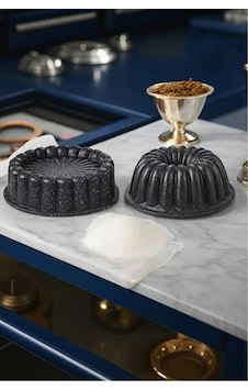 2 Li Granit Döküm Kek & Tart Kalıbı 26 Cm Siyah Siyah