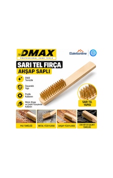 Dmax Sarı Tel Fırça Ahşap Saplı Pas Temizleme, Metal Yüzey Temizleme Ve Çok Amaçlı El Fırçası - 938489865