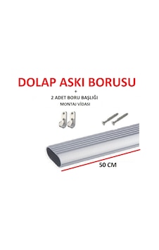 50 Cm Gardırop Askı Borusu-Alüminyum Oval Dolap Borusu 50 Cm Gardırop Askı Borusu-Alüminyum Oval Dolap Borusu