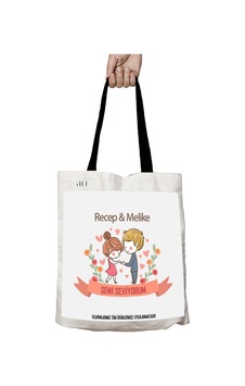 Art Hediye Siyah Kulplu Kişiye Özel Sevgililer Günü Sevgili Gençler Yıkanabilir Okul Omuz Çanta Çok Renkli Art Hediye Siyah Kulplu Kişiye Özel Sevgililer Günü Sevgili Gençler Yıkanabilir Okul Omuz Çanta Çok Renkli